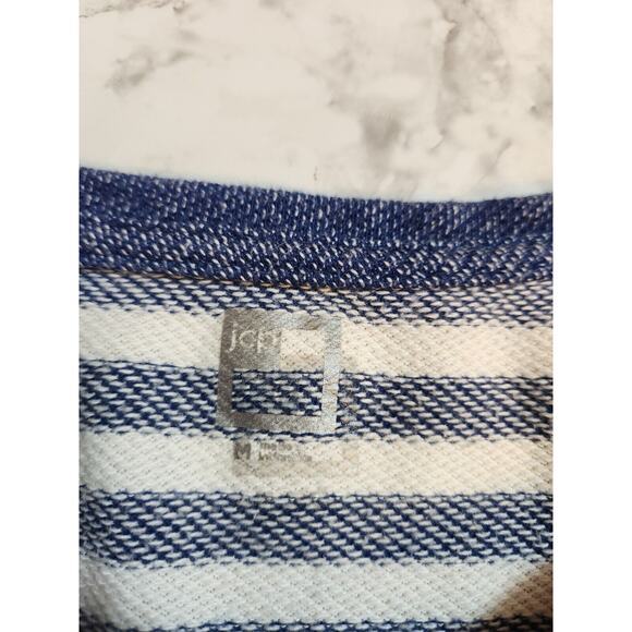 JCP Women's Blue‎ & White Stripe Light Weight Long Sleeve Knit Top Size M - Picture 3 of 6